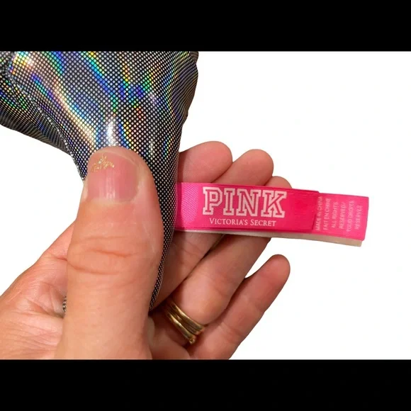 PINK Victoria's Secret Metallic Silver Plush Dog (2013) - Picture 4 of 7